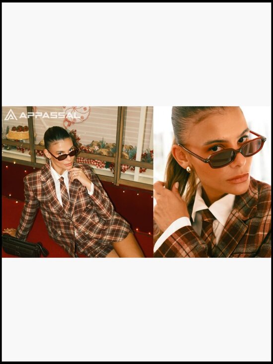 Retro Rectangle Sunglasses for Women Men Trendy Small Narrow Square Sunnies